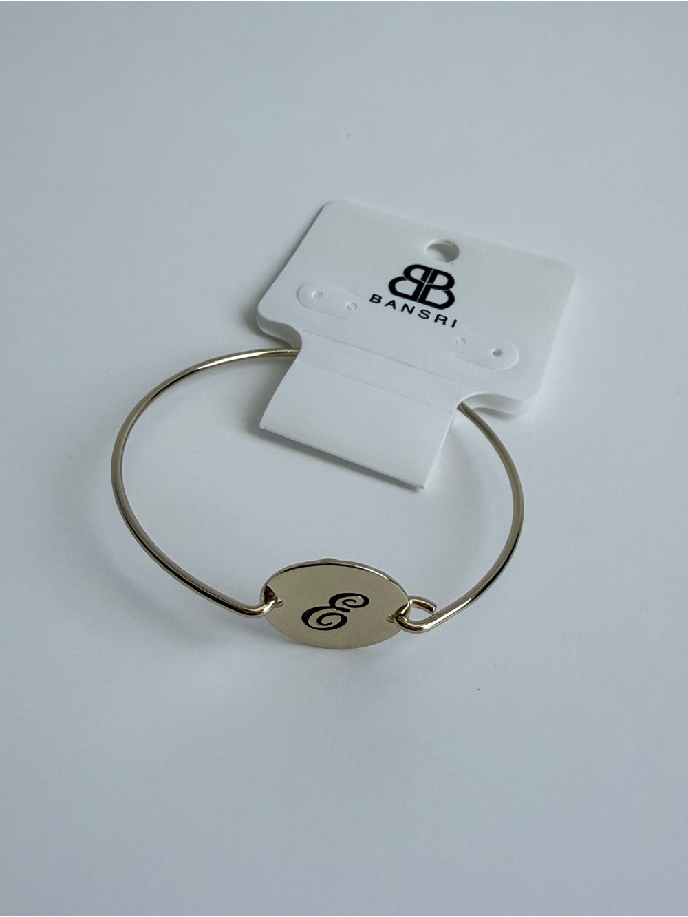 Bansari Gold-Tone Initial Cuff Bracelet - Letter E
